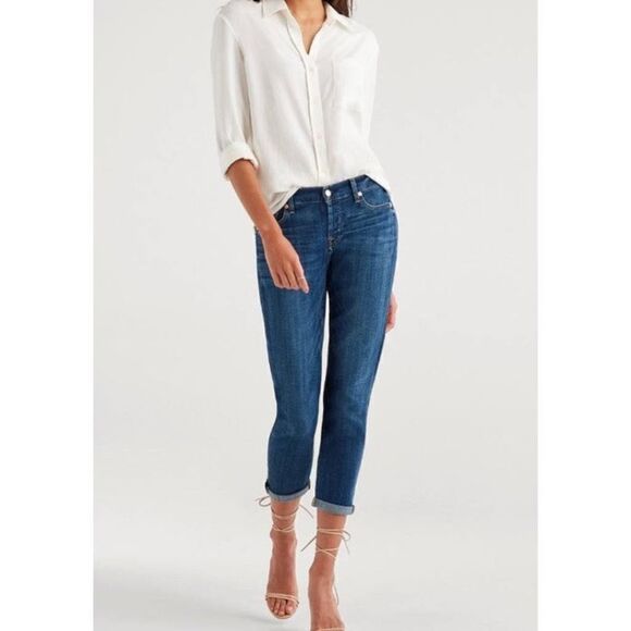 7 For All Mankind Crop Josefina Skinny Boyfriend Capri - Women’s 27 - Picture 1 of 10
